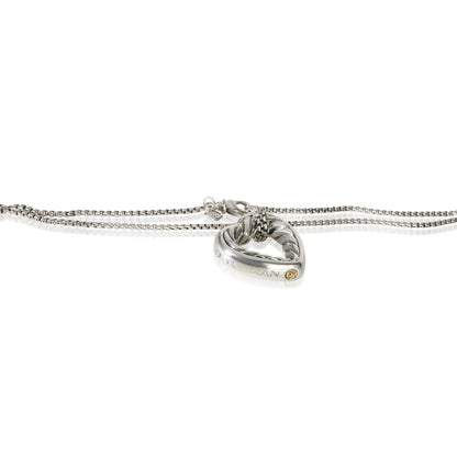 Sterling Silver Cable Heart Necklace