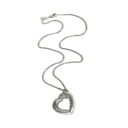 Sterling Silver Cable Heart Necklace