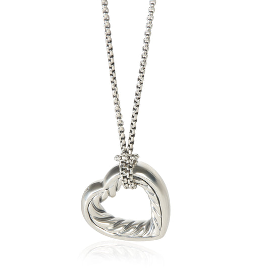 Sterling Silver Cable Heart Necklace