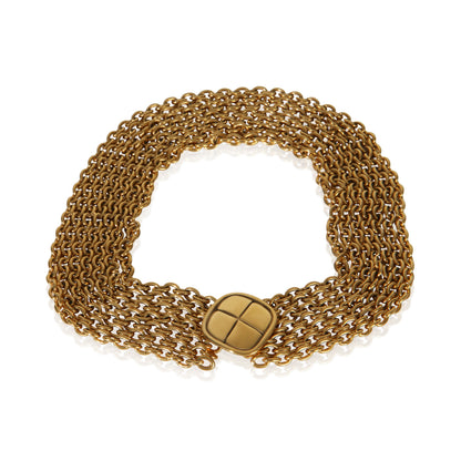 Gold-Plated Vintage Matelasse Multistrand Necklace