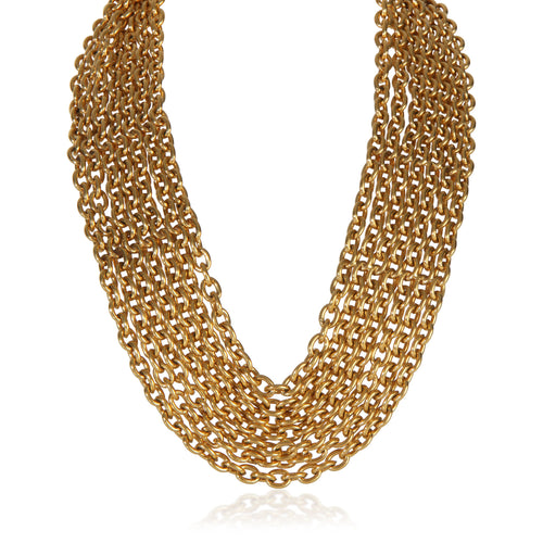 Gold-Plated Vintage Matelasse Multistrand Necklace