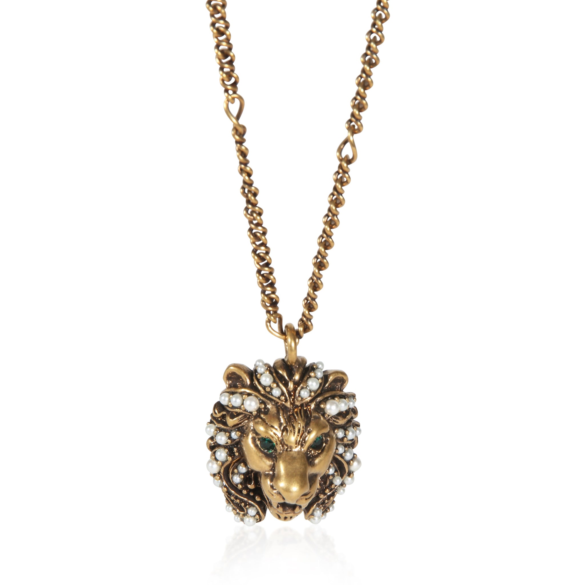 Gold-Plated Lion Head Pendant