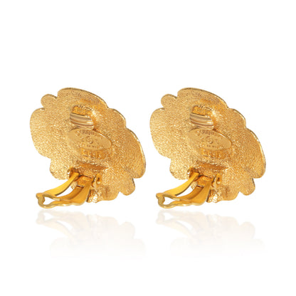Gold-Plated 1980s Vintage Red Gripoix Earrings