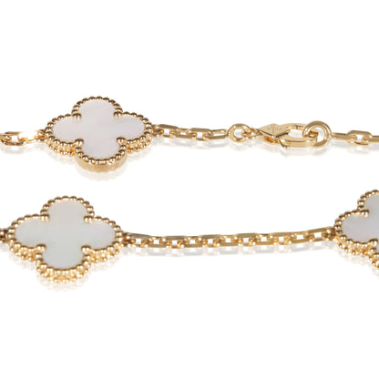 Yellow Gold Mother Of Pearl Vintage Alhambra Necklace