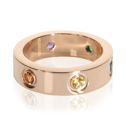 Rose Gold Rainbow Gemstone Love Ring