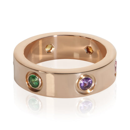 Rose Gold Rainbow Gemstone Love Ring