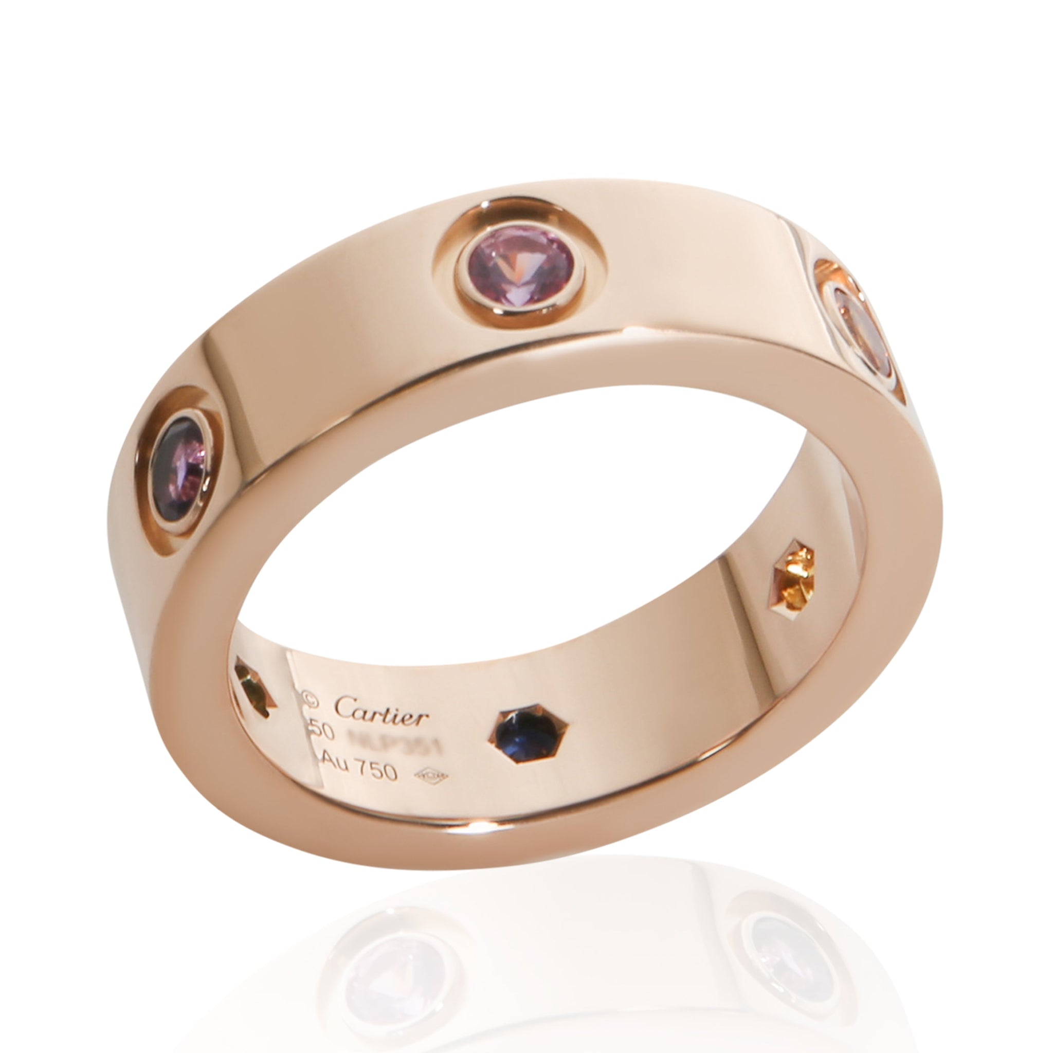 Rose Gold Rainbow Gemstone Love Ring