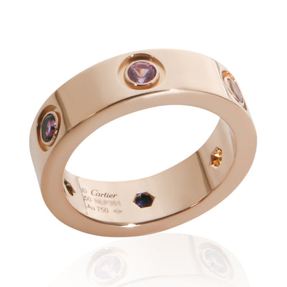 Rose Gold Rainbow Gemstone Love Ring