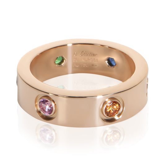Rose Gold Rainbow Gemstone Love Ring
