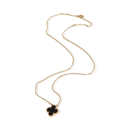 Yellow Gold Onyx Vintage Alhambra Pendant
