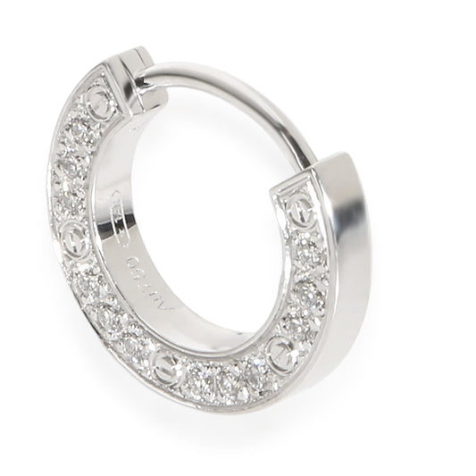 White Gold Diamond Love Single Hoop Single Earring