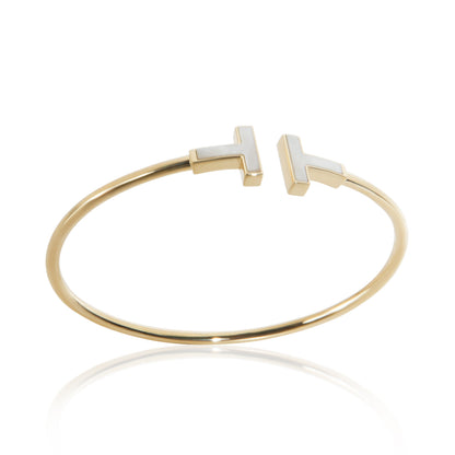 Yellow Gold Mother Of Pearl Tiffany T Wire Bracelet