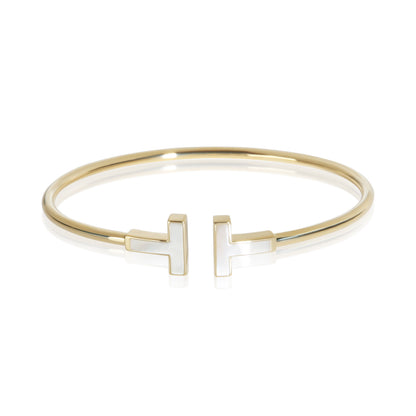 Yellow Gold Mother Of Pearl Tiffany T Wire Bracelet