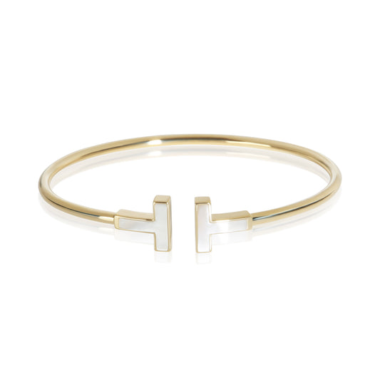 Yellow Gold Mother Of Pearl Tiffany T Wire Bracelet