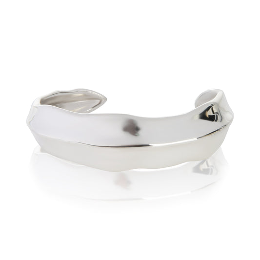Sterling Silver Sculpted Leaf Bracelet