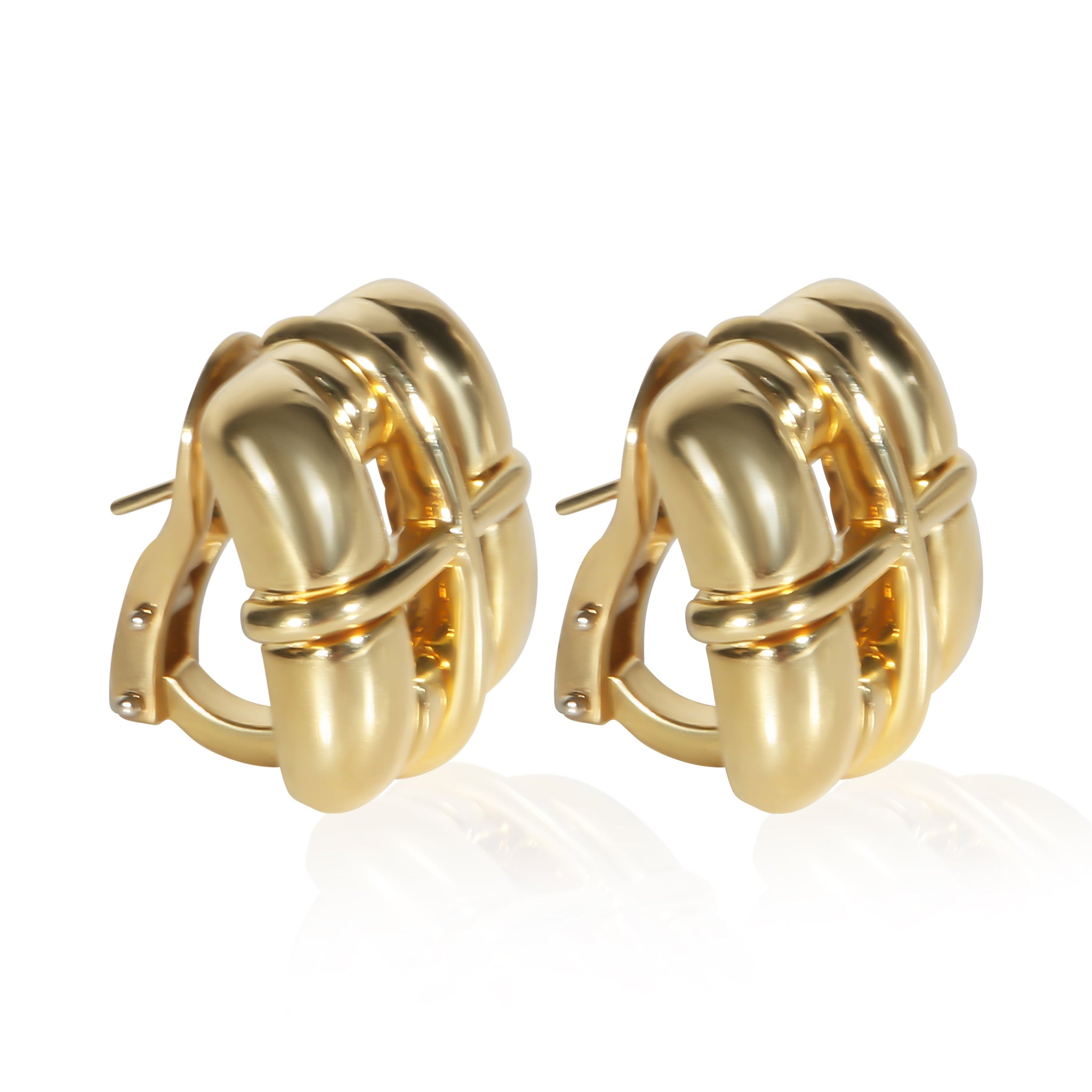 Yellow Gold Square Window Biscayne Earrings