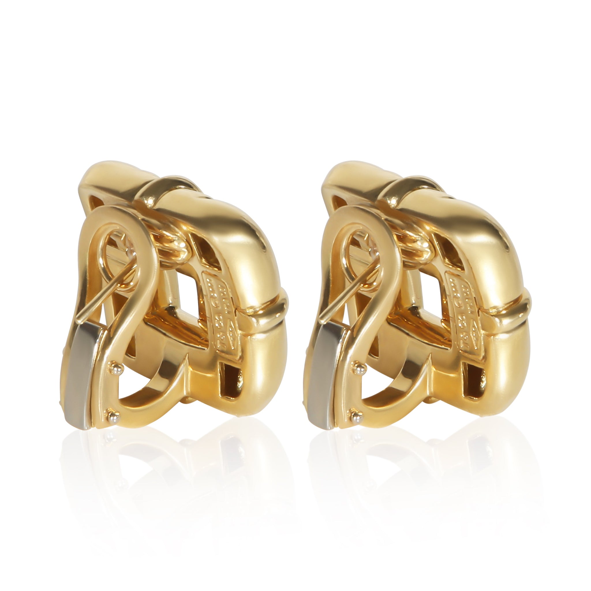 Yellow Gold Square Window Biscayne Earrings