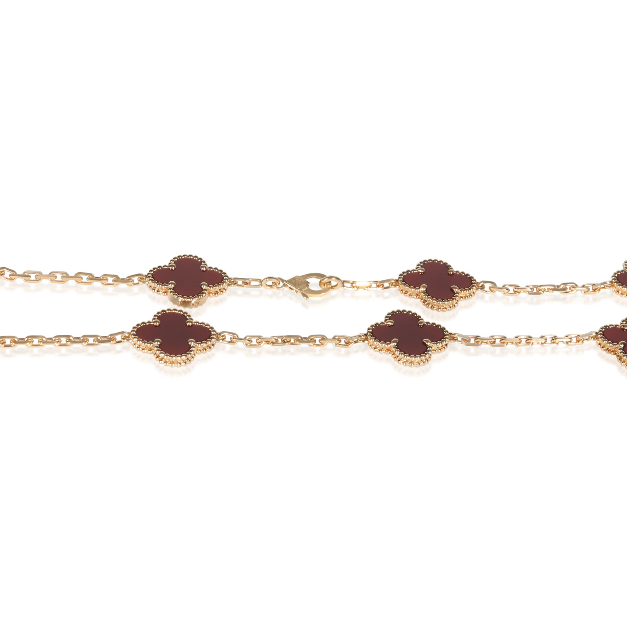 Yellow Gold Carnelian Vintage Alhambra Necklace
