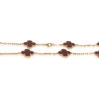 Yellow Gold Carnelian Vintage Alhambra Necklace