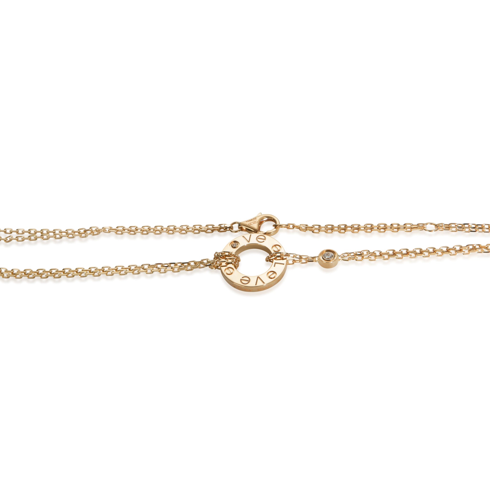 Yellow Gold Diamond Love Necklace