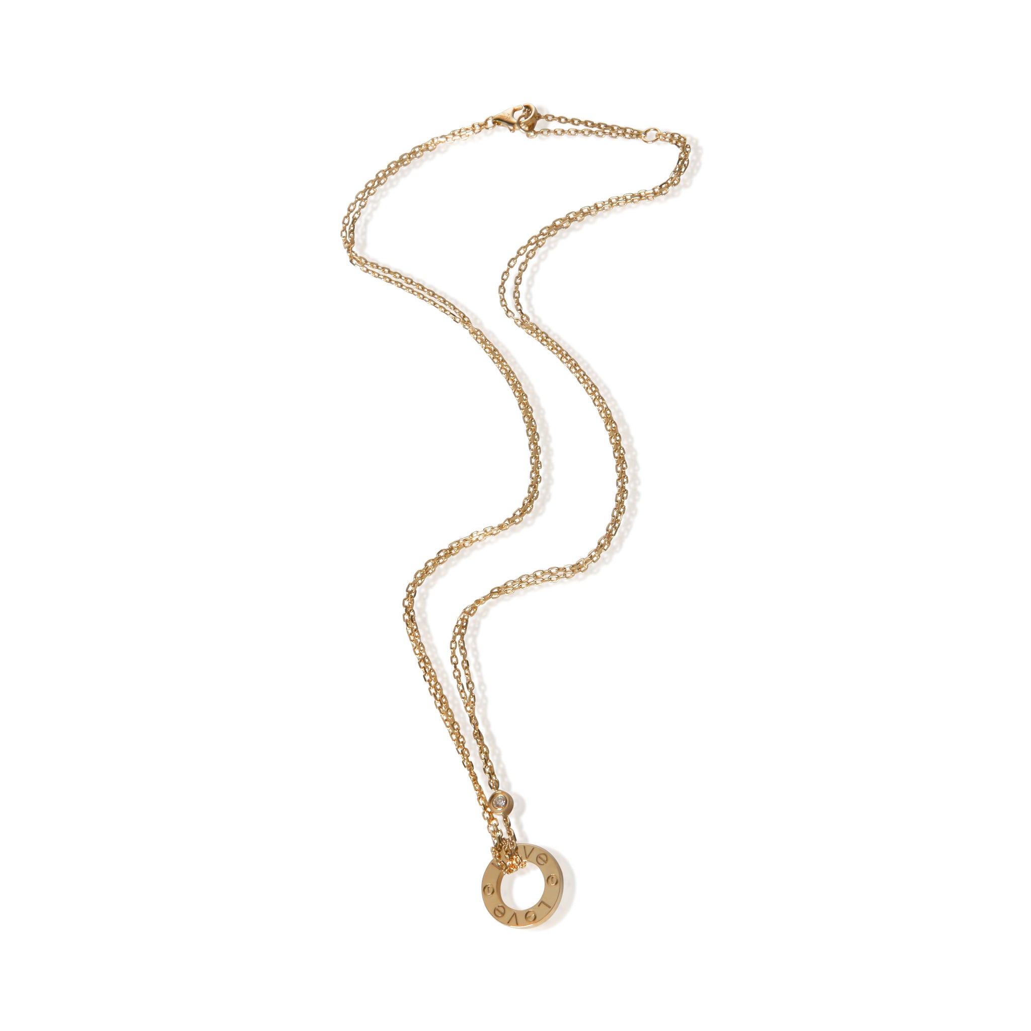 Yellow Gold Diamond Love Necklace
