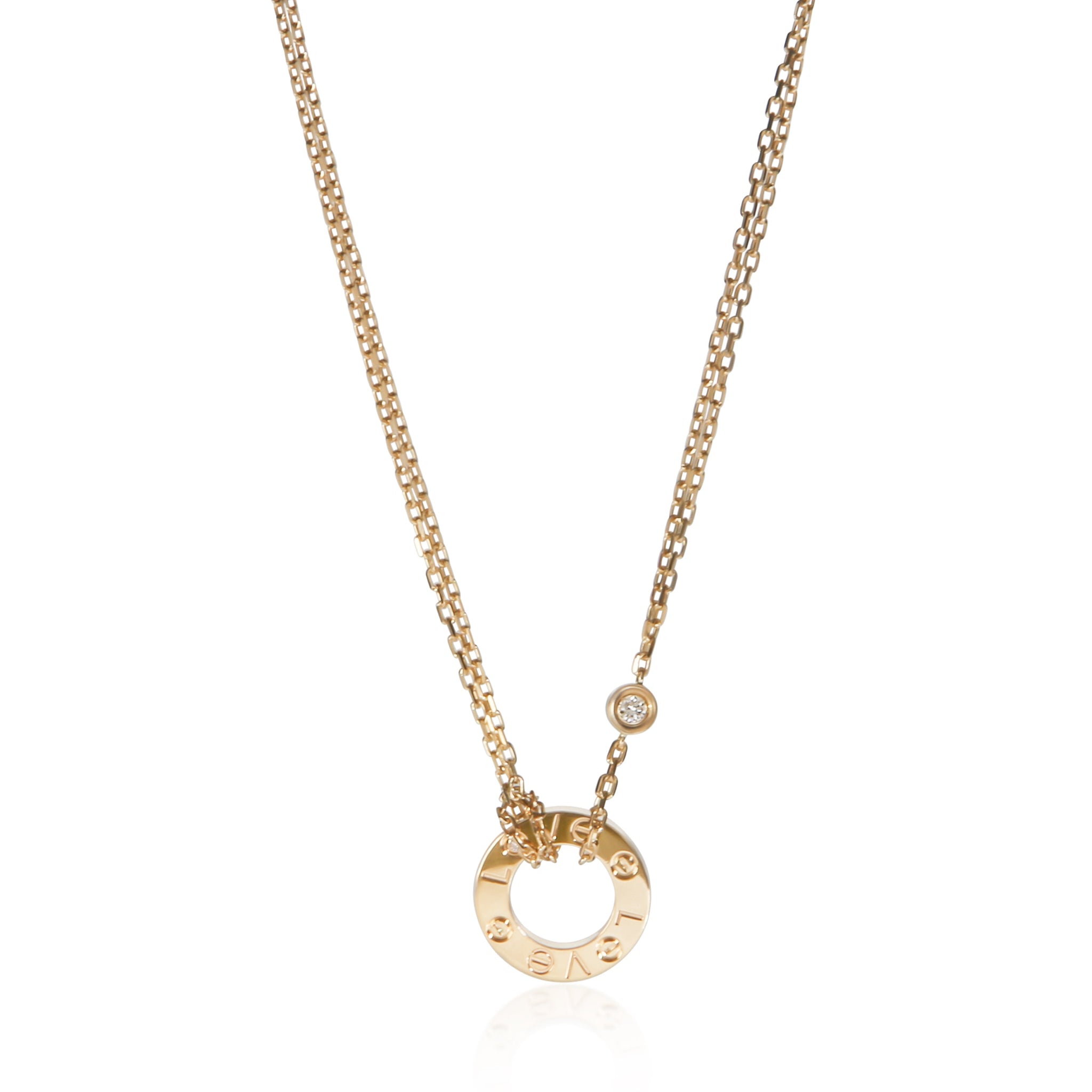 Yellow Gold Diamond Love Necklace