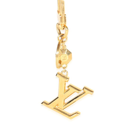 Gold Metal Facettes Bag Charm & Key Holder