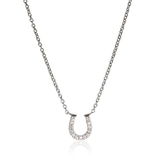 White Gold Diamond Horseshoe Pendant