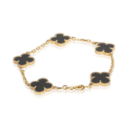 Yellow Gold Onyx Vintage Alhambra Bracelet