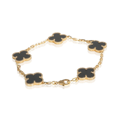 Yellow Gold Onyx Vintage Alhambra Bracelet
