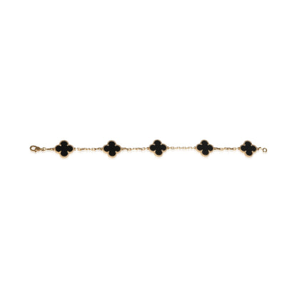 Yellow Gold Onyx Vintage Alhambra Bracelet
