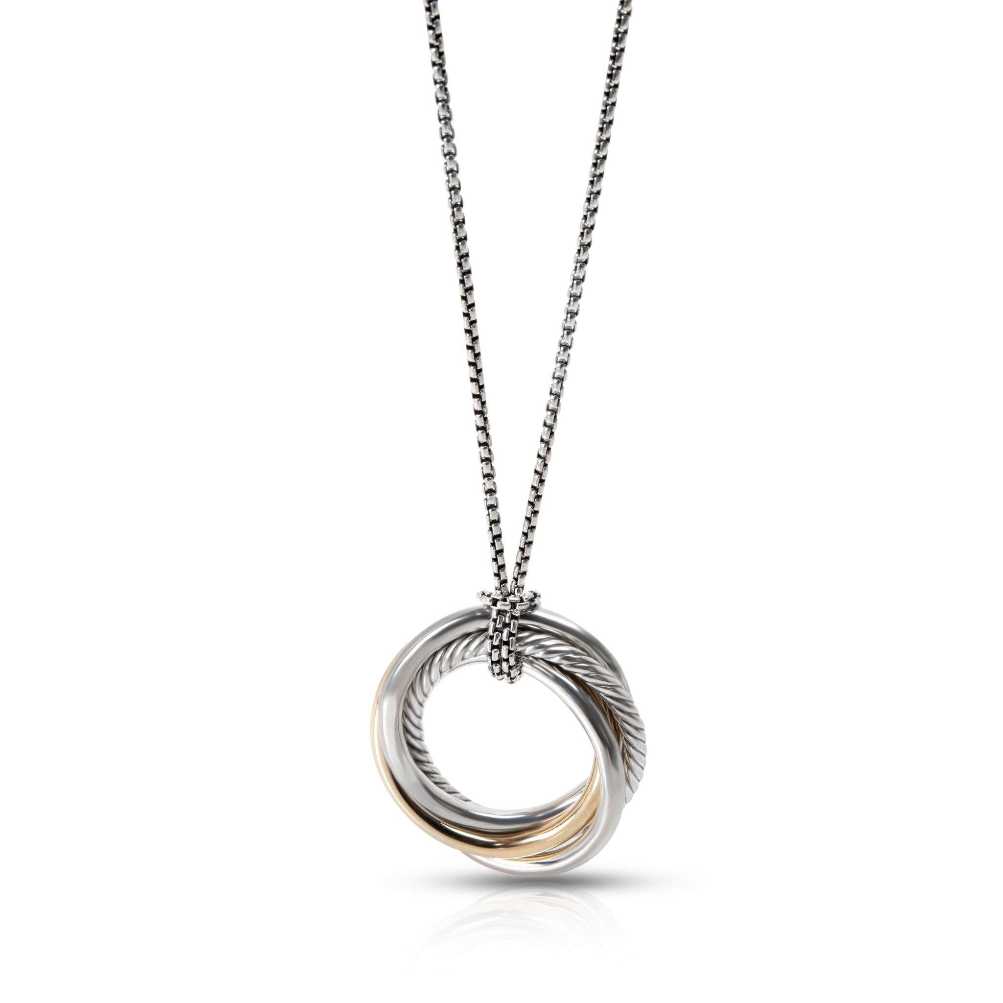Yellow Gold & Sterling Silver Crossover Pendant