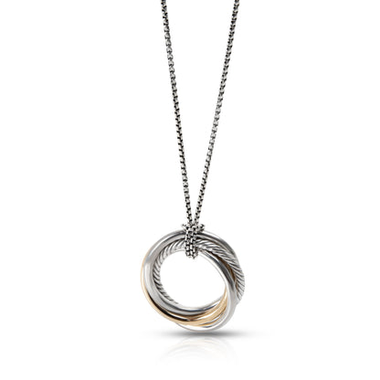 Yellow Gold & Sterling Silver Crossover Pendant