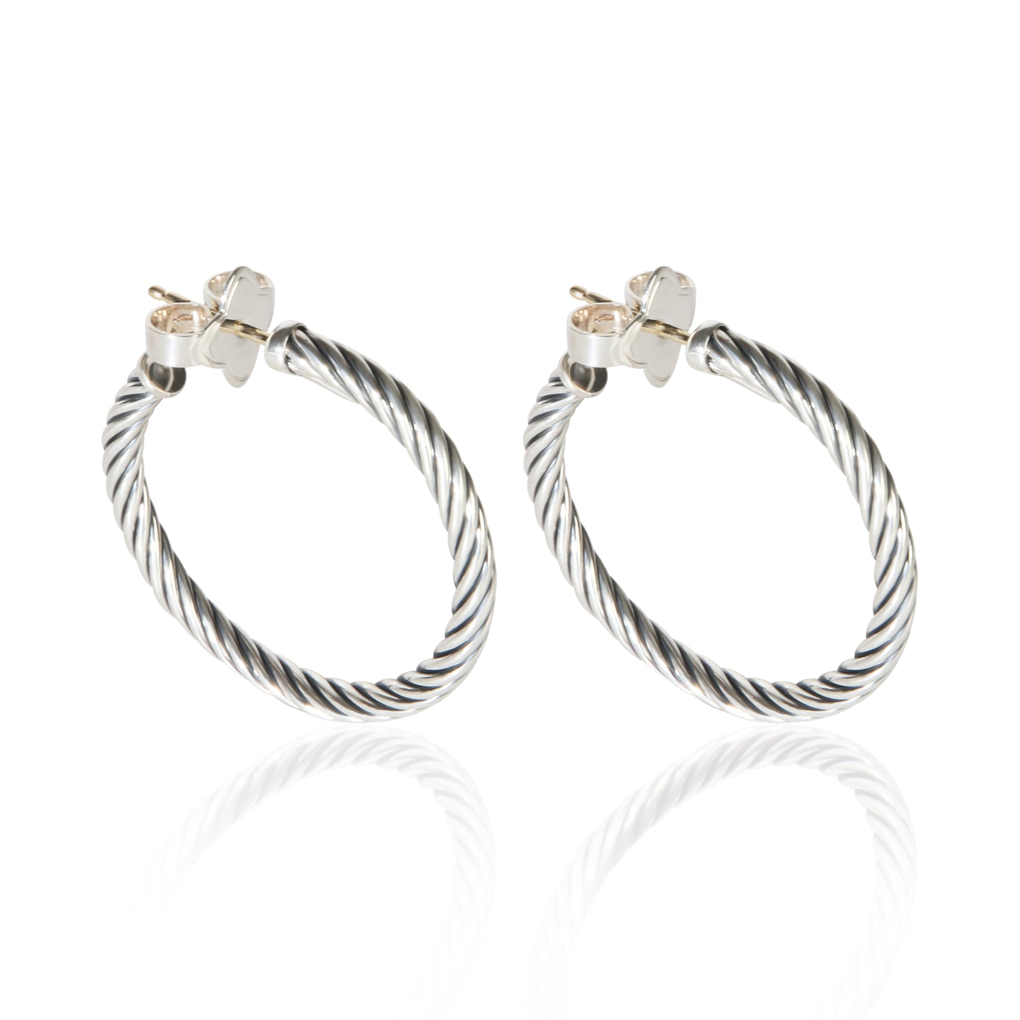 Sterling Silver Cable Hoop Earrings