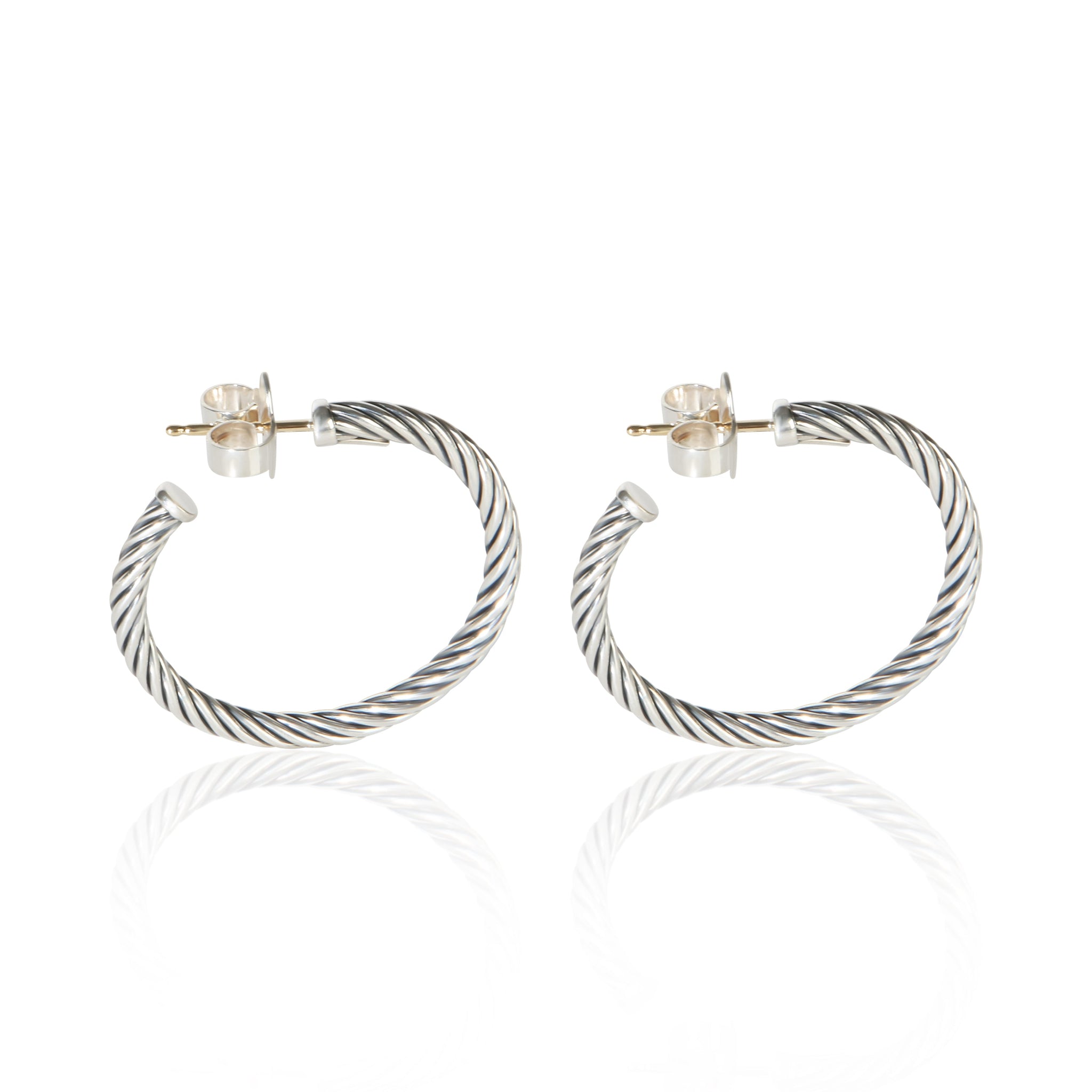 Sterling Silver Cable Hoop Earrings