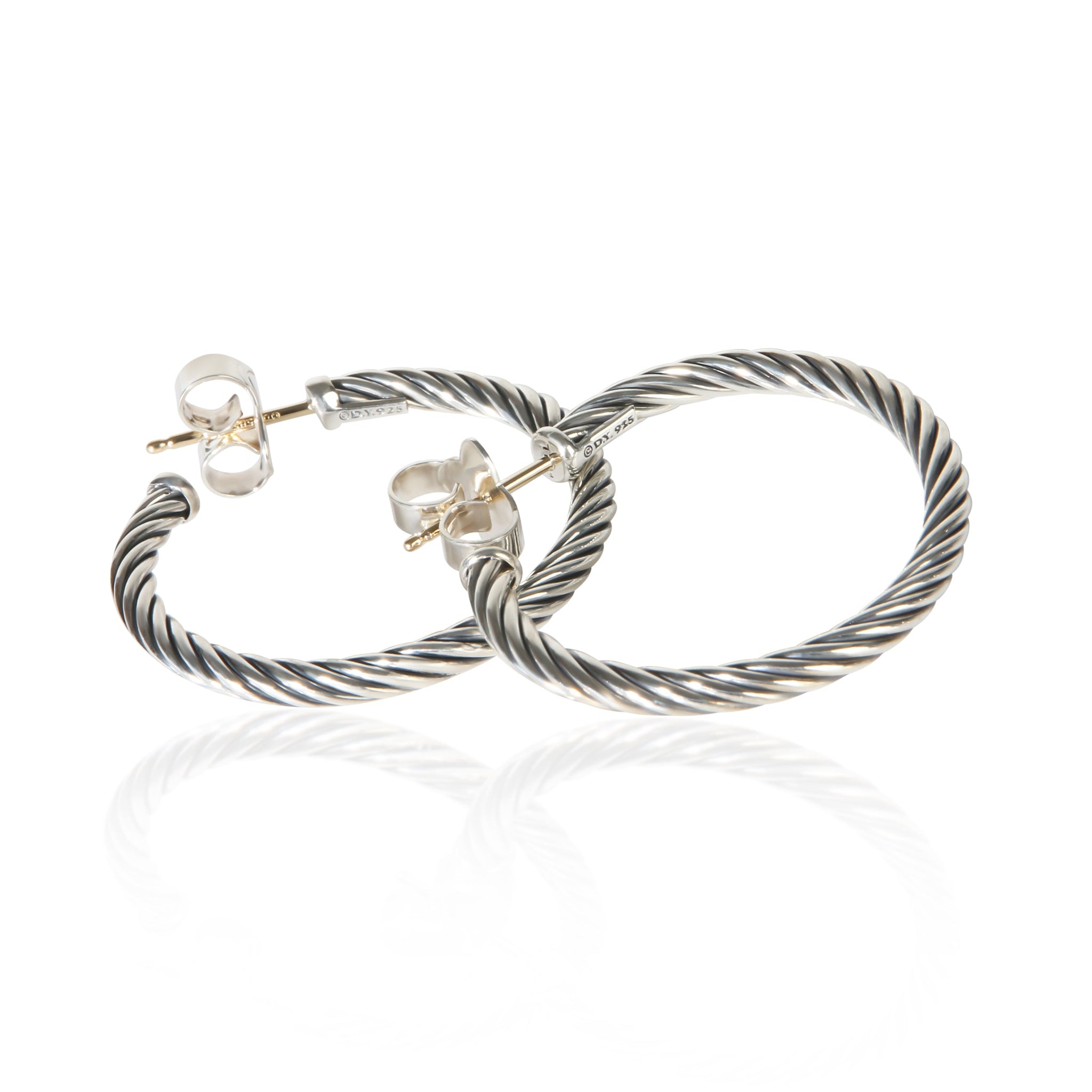 Sterling Silver Cable Hoop Earrings