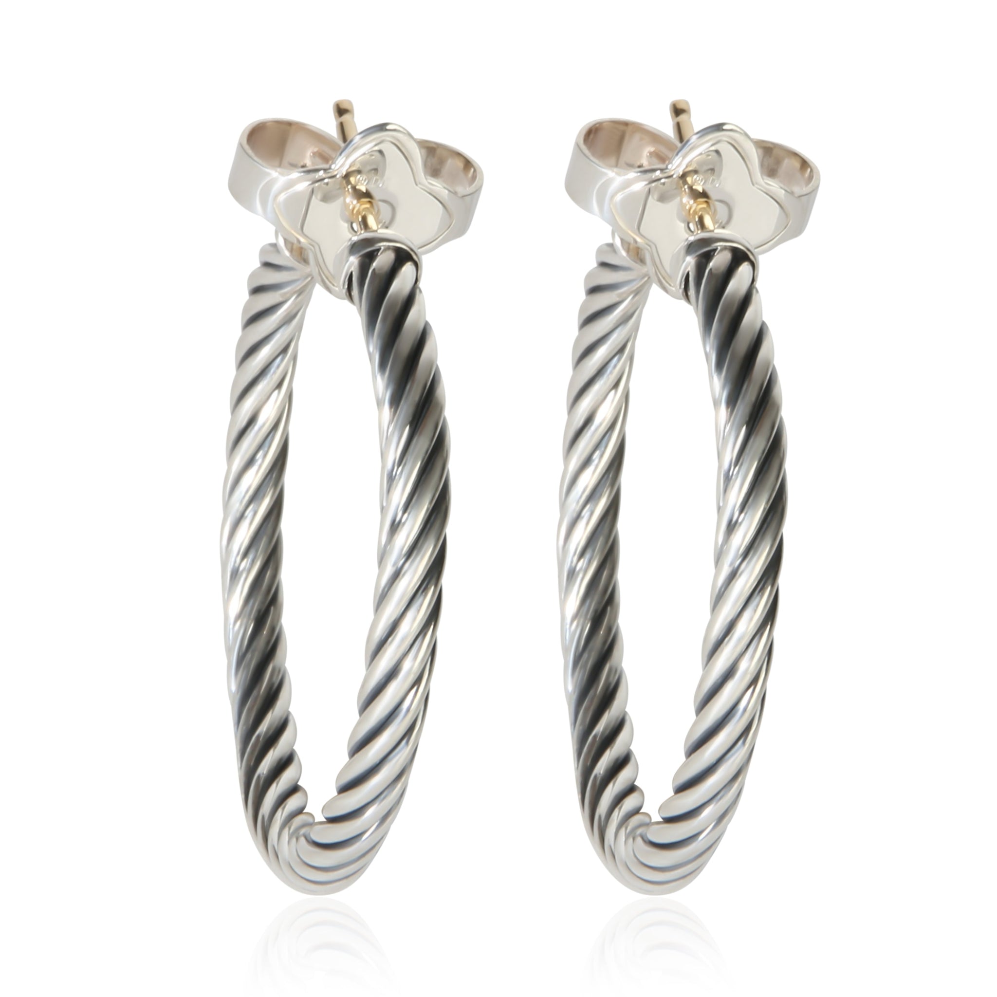 Sterling Silver Cable Hoop Earrings