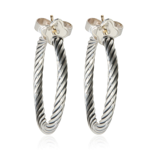 Sterling Silver Cable Hoop Earrings