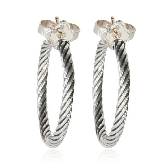 Sterling Silver Cable Hoop Earrings