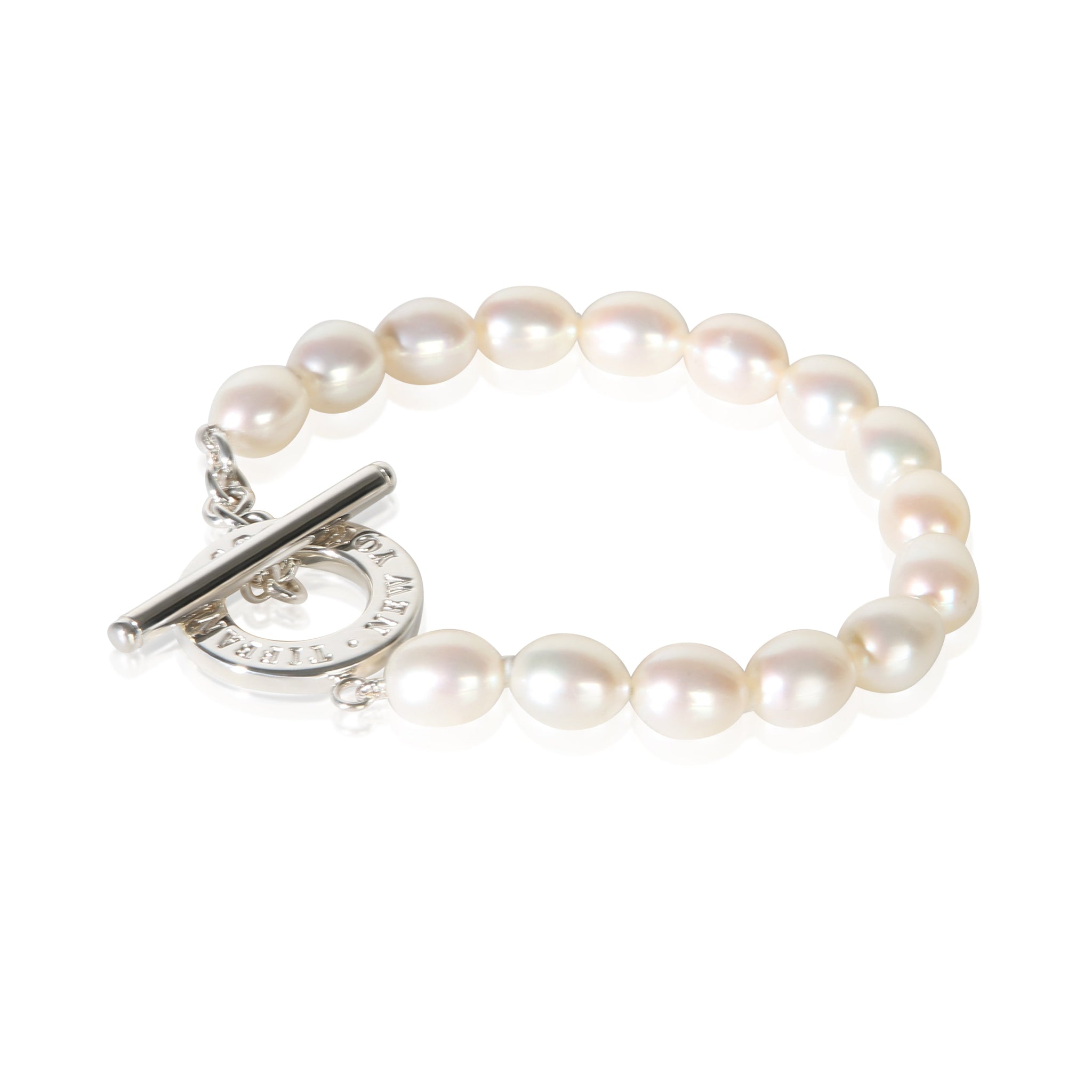 Sterling Silver Pearl Toggle Bracelet