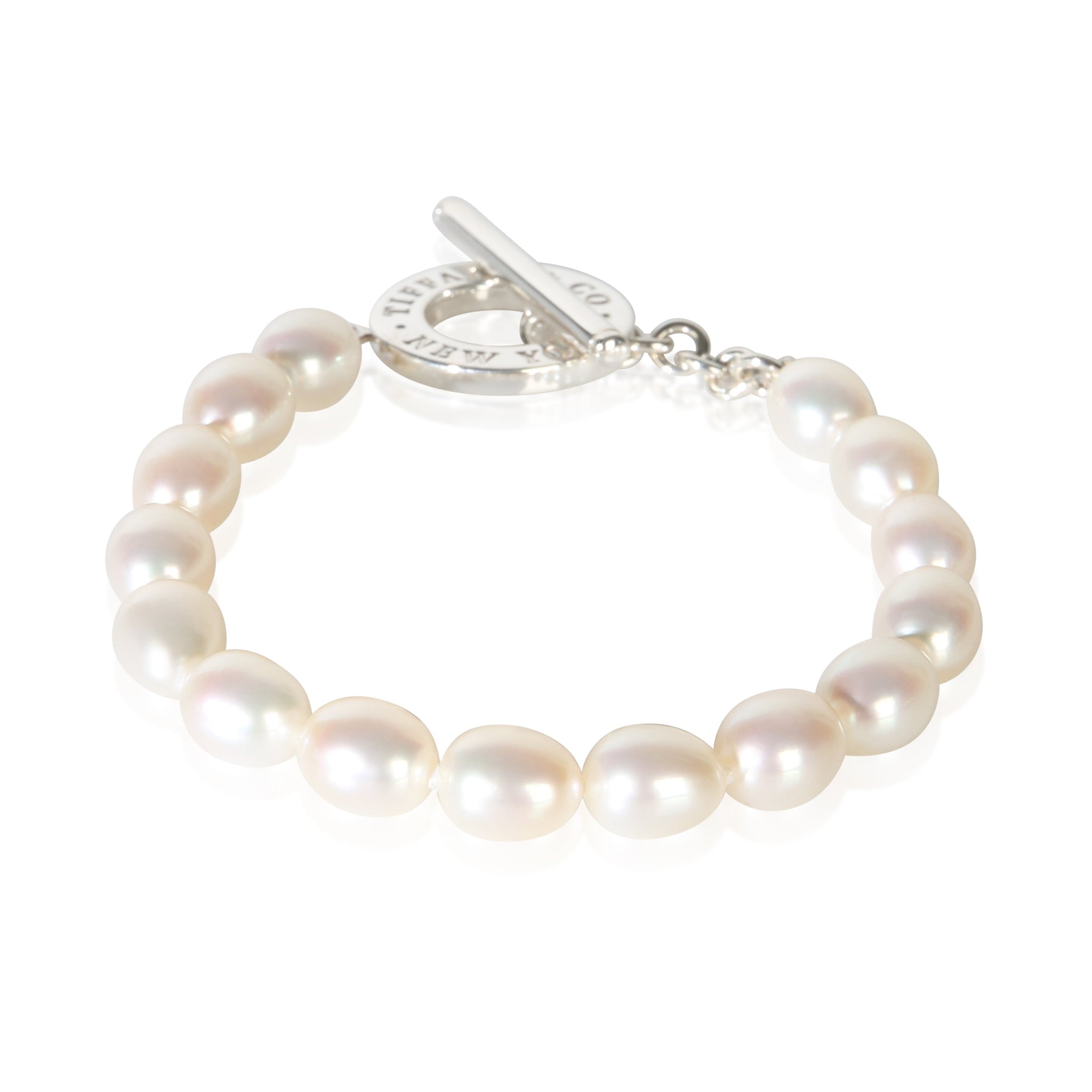 Sterling Silver Pearl Toggle Bracelet