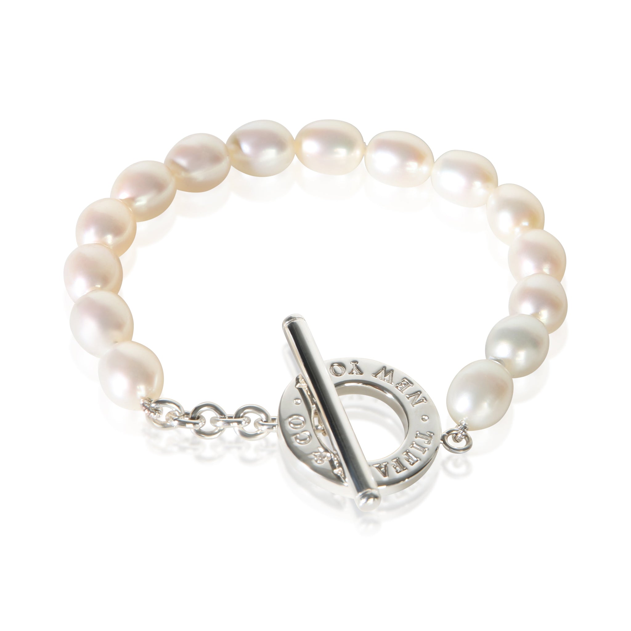 Sterling Silver Pearl Toggle Bracelet