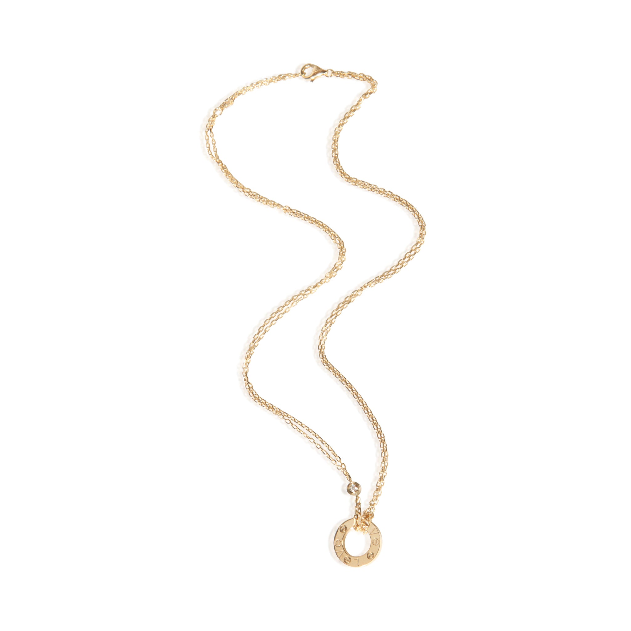 Yellow Gold Diamond Love Necklace