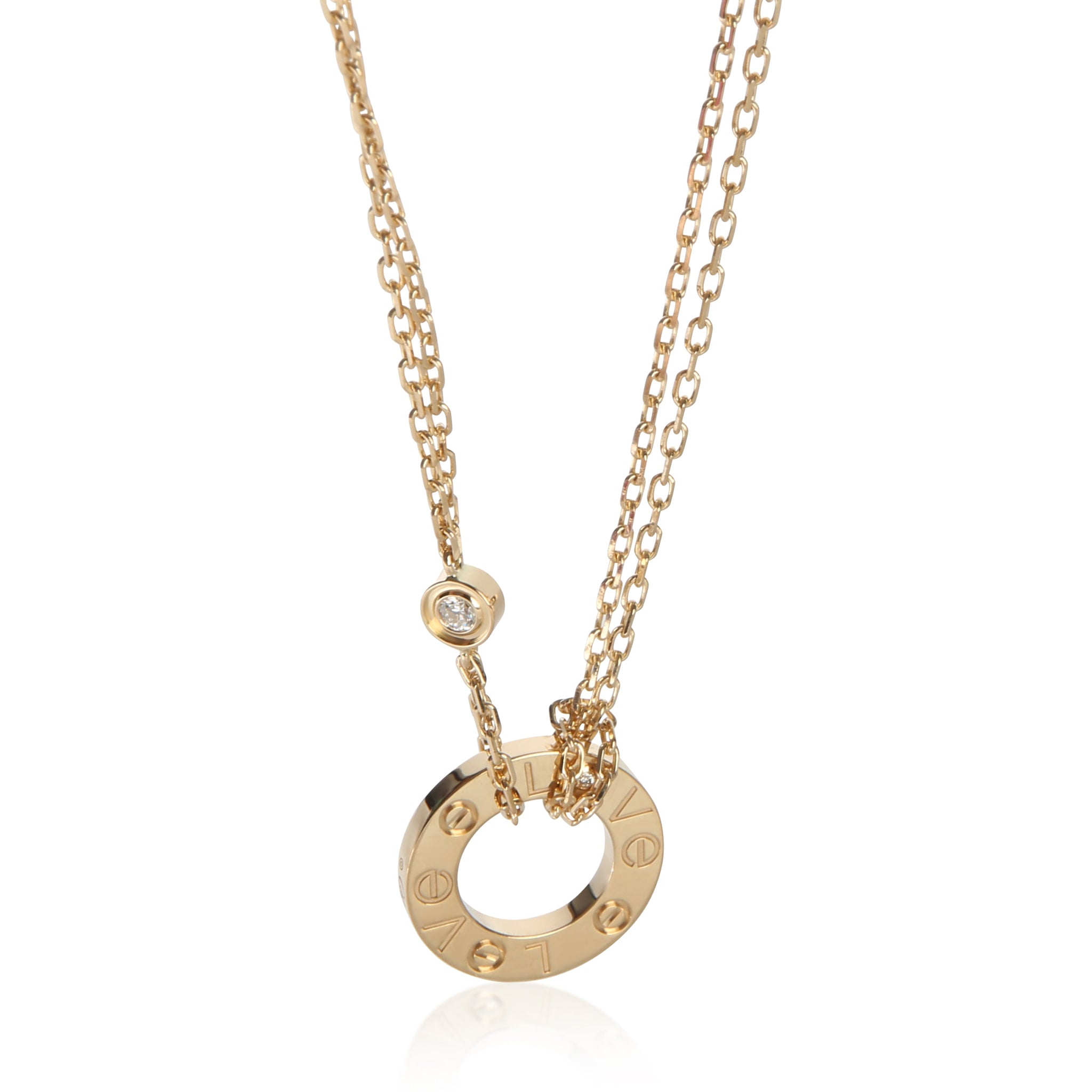 Yellow Gold Diamond Love Necklace