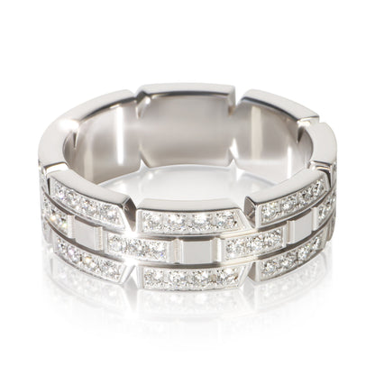White Gold Diamond Tank Francaise Ring