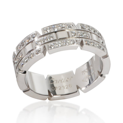 White Gold Diamond Tank Francaise Ring
