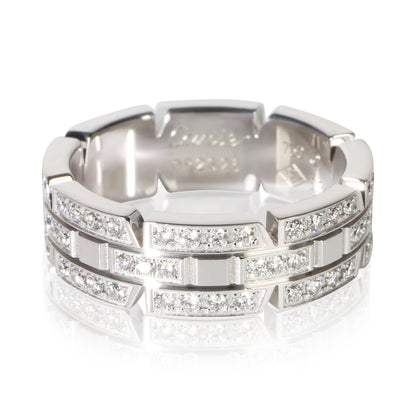 White Gold Diamond Tank Francaise Ring