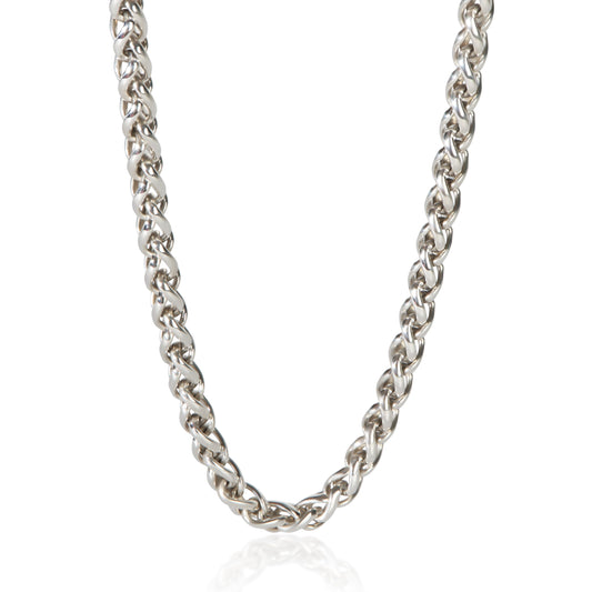 Yellow Gold & Sterling Silver Wheat Chain Necklace