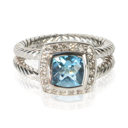 Sterling Silver Topaz and Diamond Petite Albion Ring