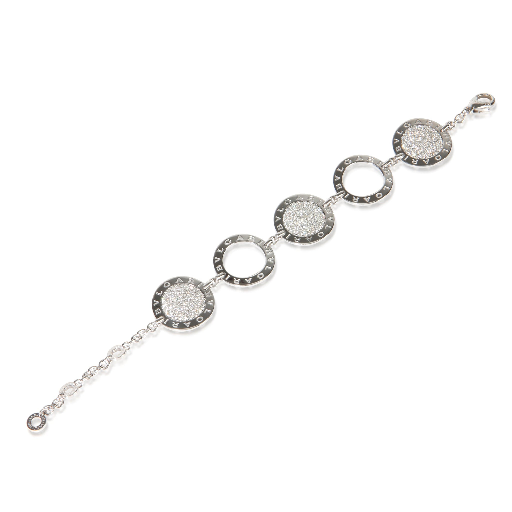 White Gold Diamond Bvlgari Circle Station Bracelet